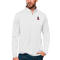 Los Angeles Angels Antigua Tribute Quarter-Zip Pullover Top White