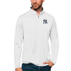 New York Yankees Antigua Tribute Quarter-Zip Pullover Top White