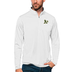 Athletics Antigua Tribute Quarter-Zip Pullover Top White