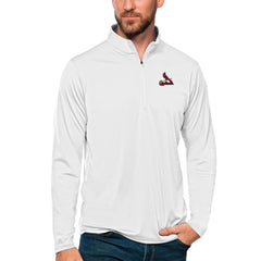 St. Louis Cardinals Antigua Tribute Quarter-Zip Pullover Top White