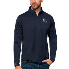 Tampa Bay Rays Antigua Tribute Quarter-Zip Pullover Top Navy