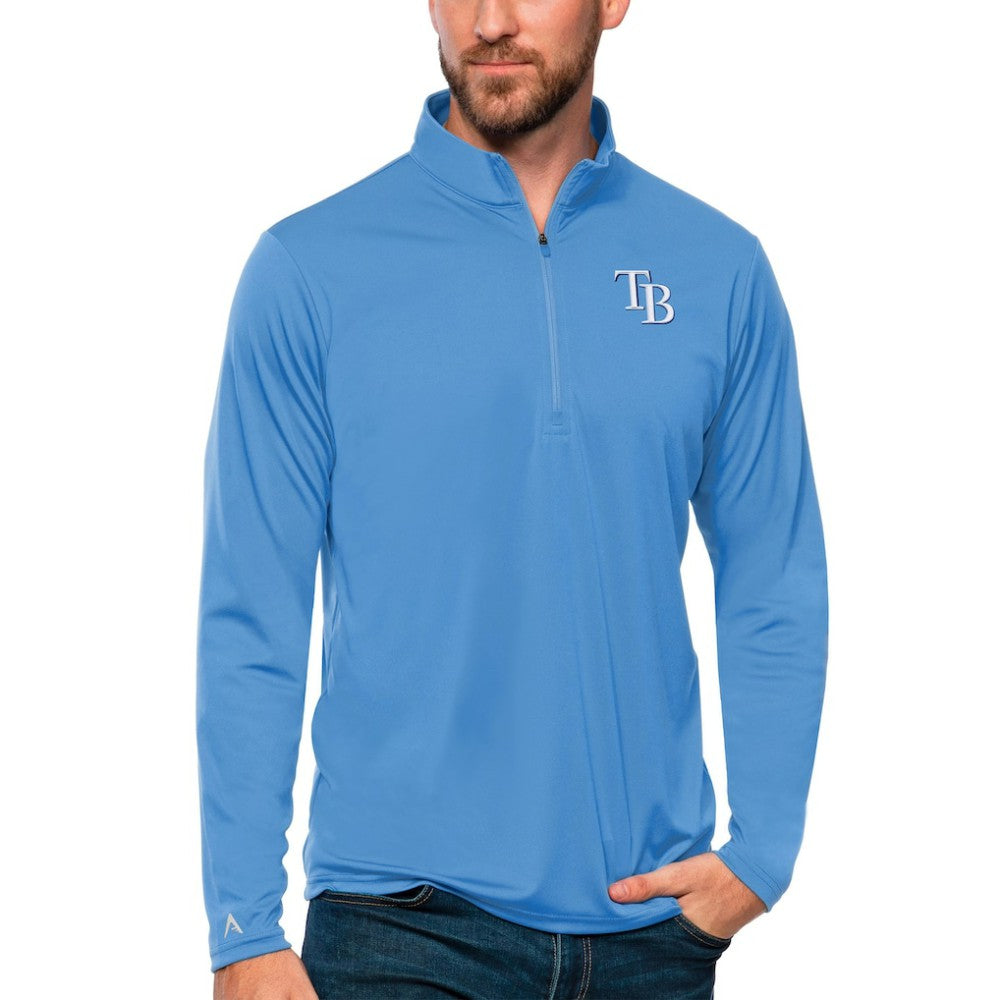 Tampa Bay Rays Antigua Tribute Quarter-Zip Pullover Top Powder Blue