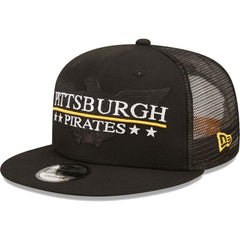Pittsburgh Pirates Patriot Trucker 9FIFTY Snapback Hat Black