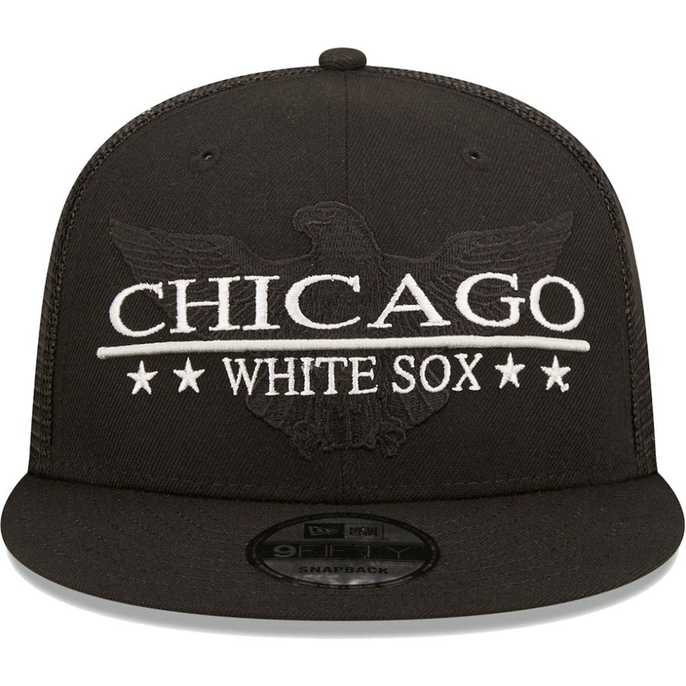 Chicago White Sox Patriot Trucker 9FIFTY Snapback Hat Black