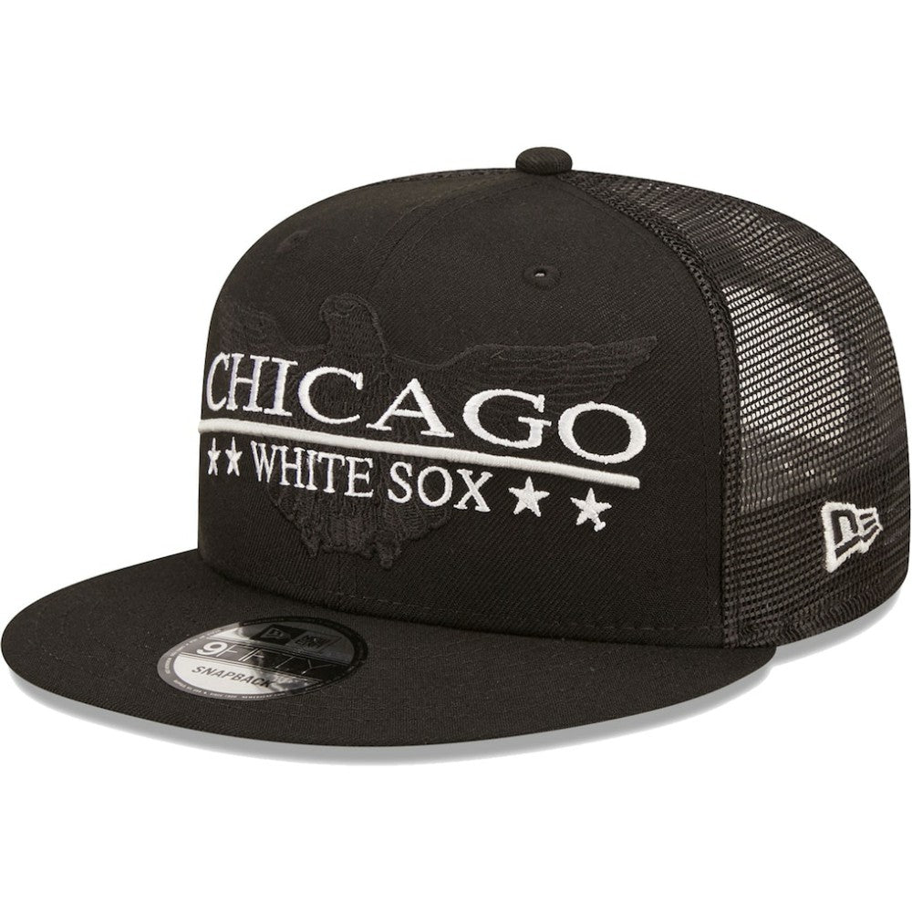 Chicago White Sox Patriot Trucker 9FIFTY Snapback Hat Black