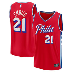 Joel Embiid Philadelphia 76ers Fast Break Replica Player Jersey - Statement Edition - Red cheap