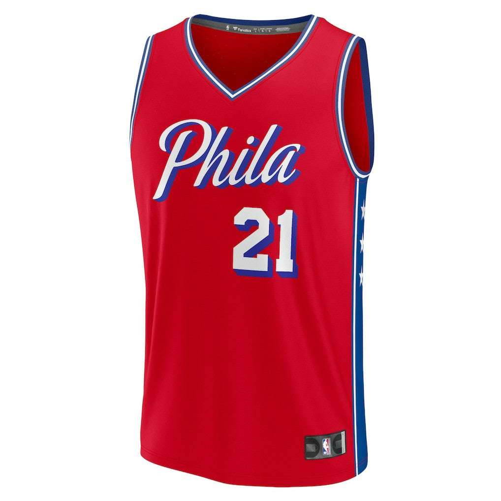 Joel Embiid Philadelphia 76ers Fast Break Replica Player Jersey - Statement Edition - Red cheap