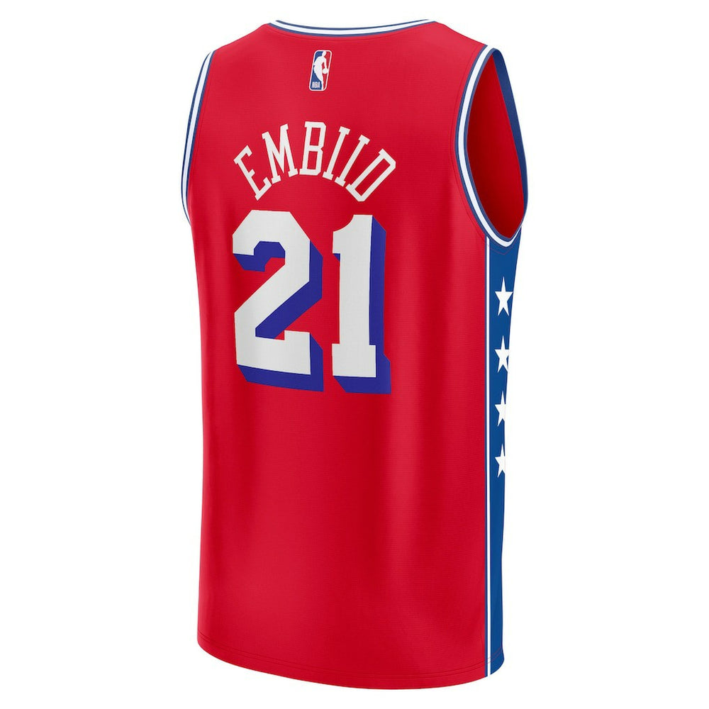 Joel Embiid Philadelphia 76ers Fast Break Replica Player Jersey - Statement Edition - Red cheap