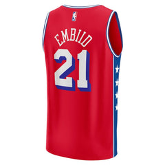 Joel Embiid Philadelphia 76ers Fast Break Replica Player Jersey - Statement Edition - Red cheap