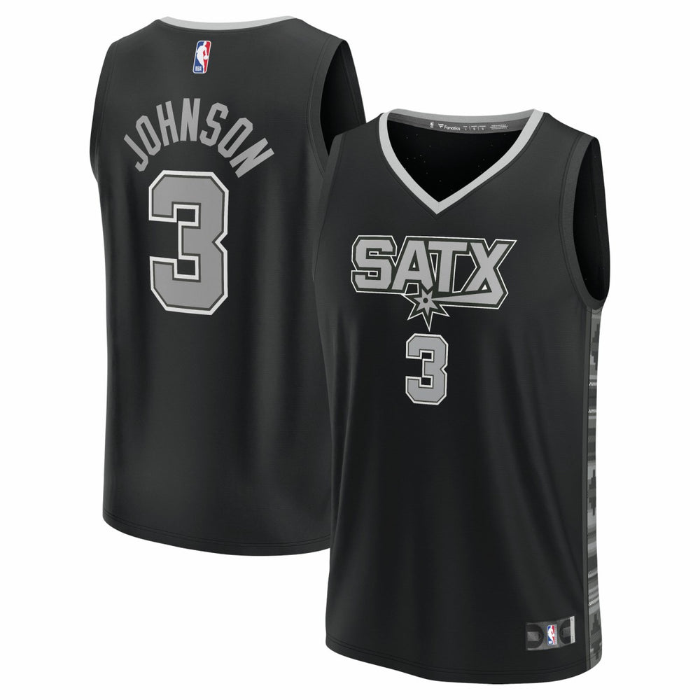 Keldon Johnson San Antonio Spurs Fast Break Replica Player Jersey - Statement Edition - Black cheap