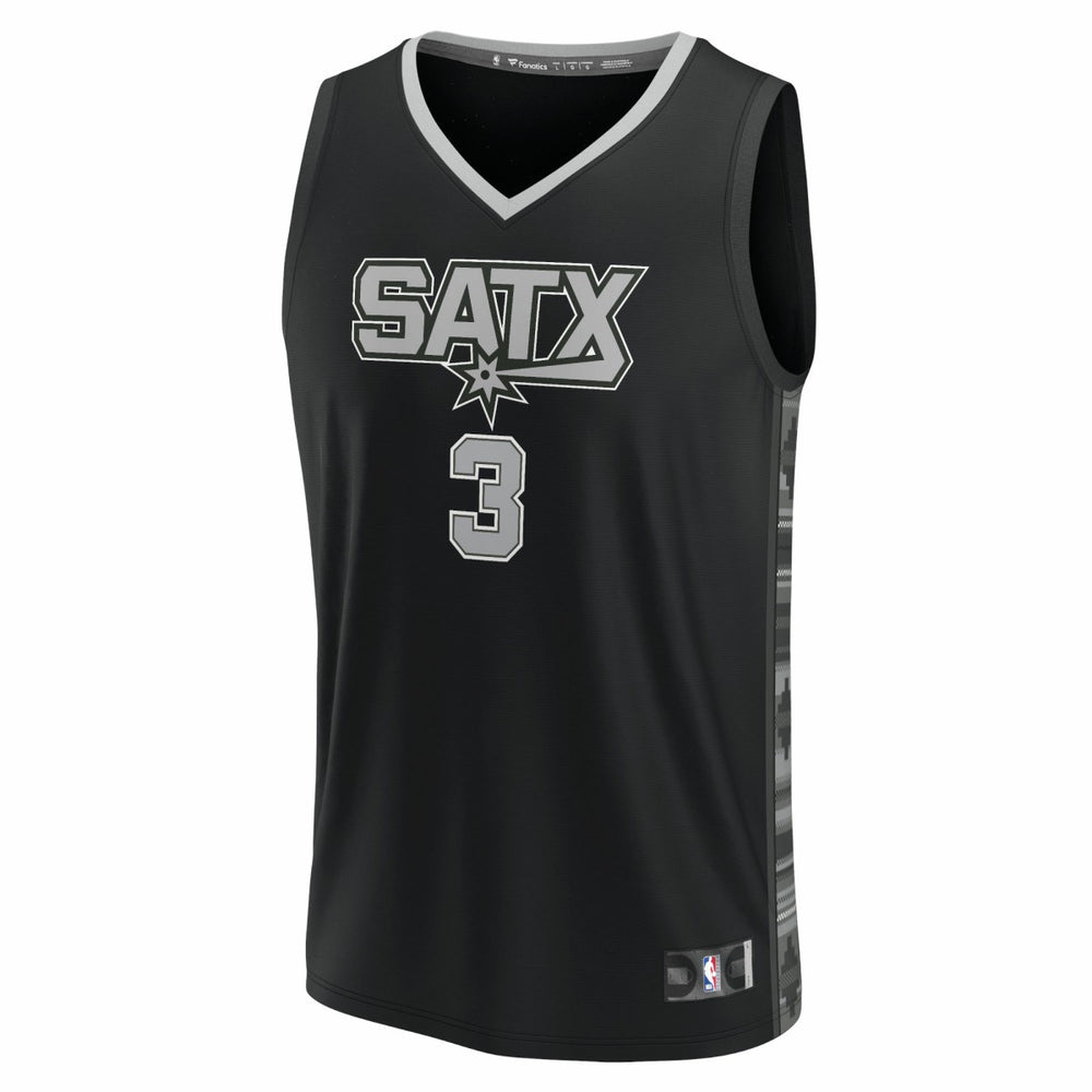 Keldon Johnson San Antonio Spurs Fast Break Replica Player Jersey - Statement Edition - Black cheap