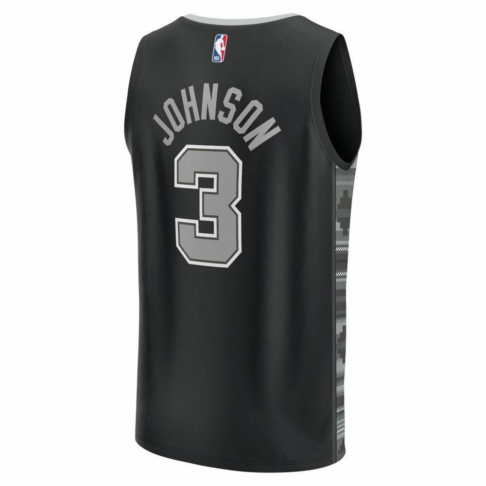 Keldon Johnson San Antonio Spurs Fast Break Replica Player Jersey - Statement Edition - Black cheap