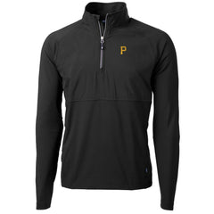 Pittsburgh Pirates Cutter & Buck Adapt Eco Knit Hybrid Recycled Quarter-Zip Pullover Jacket Black