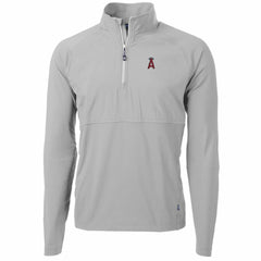 Los Angeles Angels Cutter & Buck Adapt Eco Knit Hybrid Recycled Quarter-Zip Pullover Jacket Gray