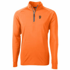 San Francisco Giants Cutter & Buck Adapt Eco Knit Stretch Recycled Quarter-Zip Pullover Jacket Orange