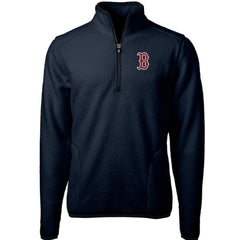 Boston Red Sox Cutter & Buck Cascade Eco Sherpa Fleece Quarter-Zip Pullover Jacket Navy