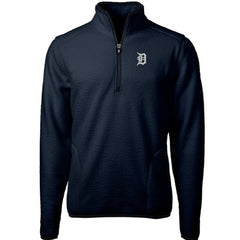 Detroit Tigers Cutter & Buck Cascade Eco Sherpa Fleece Quarter-Zip Pullover Jacket Navy