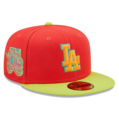 Los Angeles Dodgers 1978 World Series  Lava Highlighter Combo 59FIFTY Fitted Hat Red/Neon Green