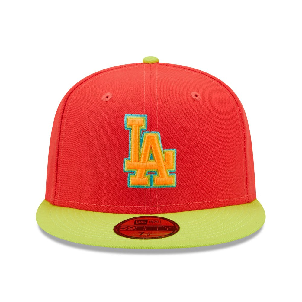 Los Angeles Dodgers 1978 World Series  Lava Highlighter Combo 59FIFTY Fitted Hat Red/Neon Green