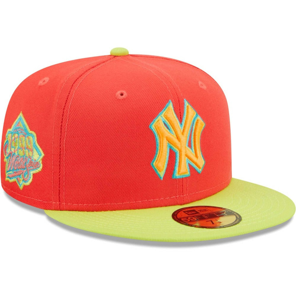 New York Yankees   Lava Highlighter Combo 59FIFTY Fitted Hat Red/Neon Green