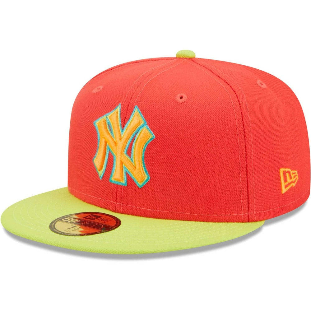 New York Yankees   Lava Highlighter Combo 59FIFTY Fitted Hat Red/Neon Green