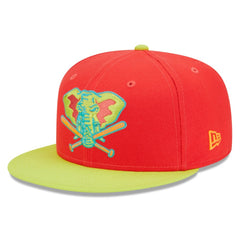 Athletics 40th Anniversary Lava Highlighter Combo 59FIFTY Fitted Hat Red/Neon Green