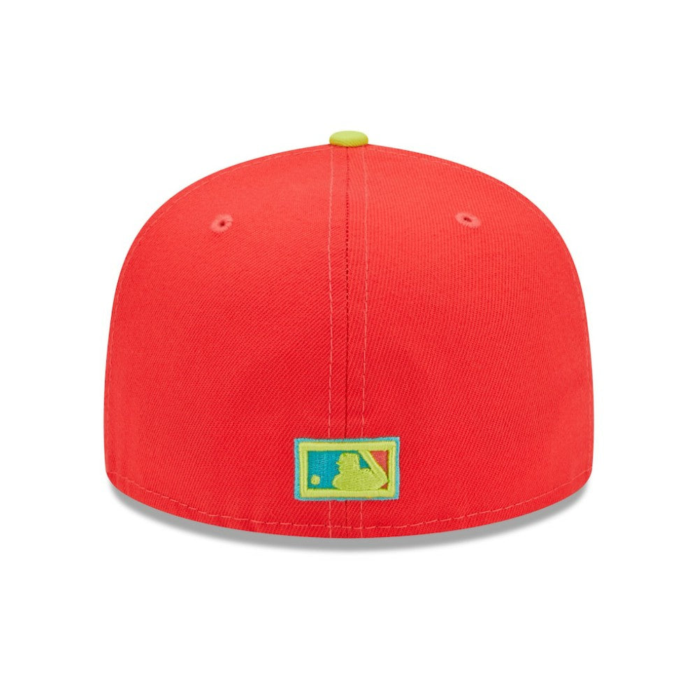 Athletics 40th Anniversary Lava Highlighter Combo 59FIFTY Fitted Hat Red/Neon Green