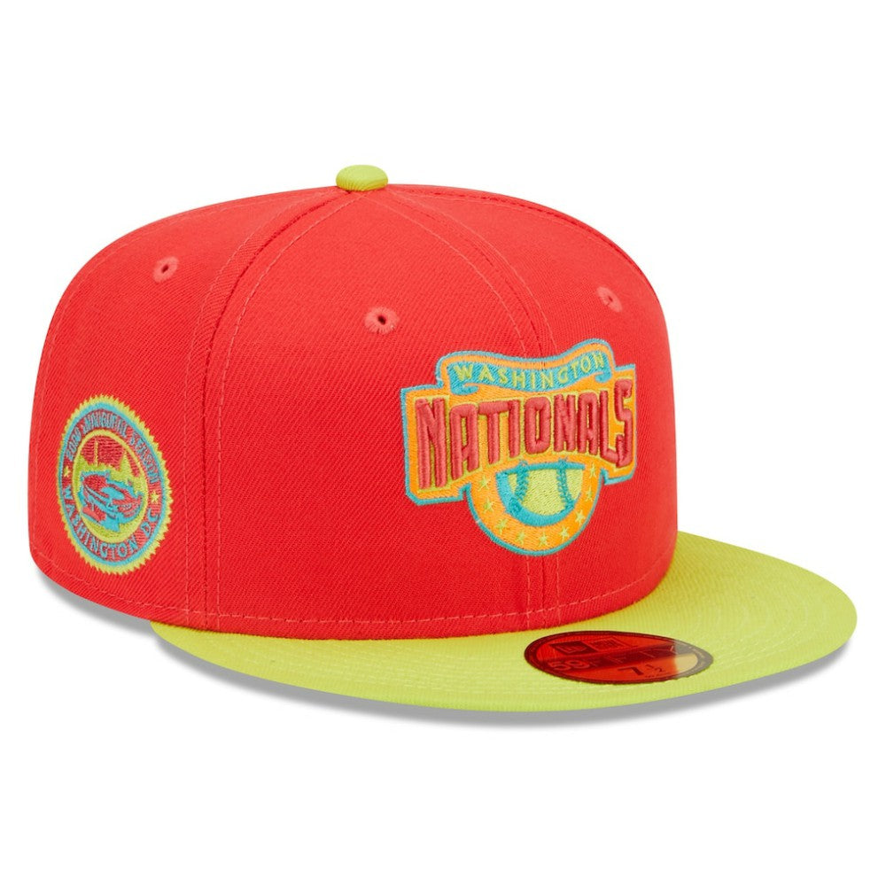 Washington Nationals 2008 Inaugural Season  Lava Highlighter Combo 59FIFTY Fitted Hat Red/Neon Green