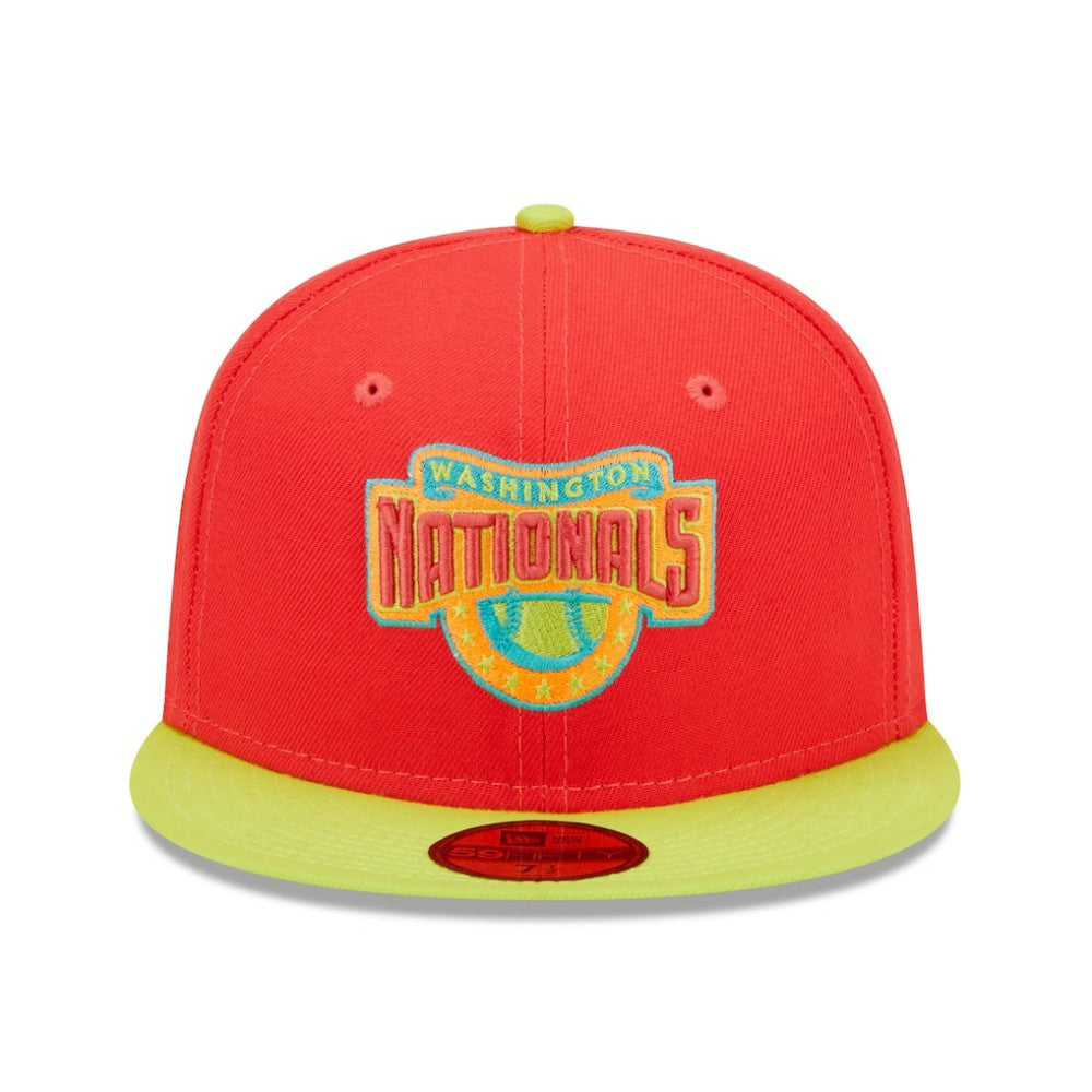 Washington Nationals 2008 Inaugural Season  Lava Highlighter Combo 59FIFTY Fitted Hat Red/Neon Green