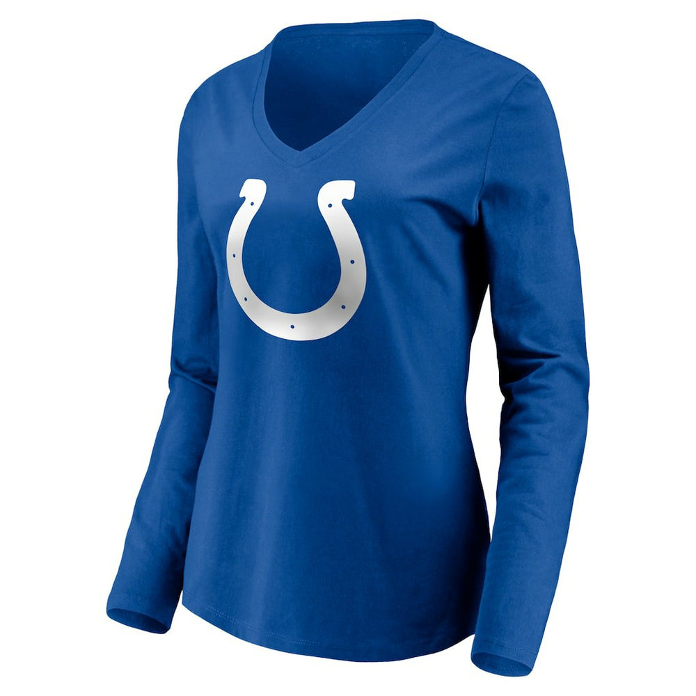 Indianapolis Colts Women's Team Authentic Personalized Name & Number Long Sleeve V-Neck T-Shirt - Royal on sale