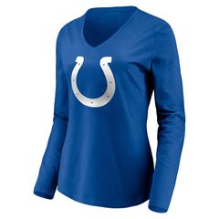 Indianapolis Colts Women's Team Authentic Personalized Name & Number Long Sleeve V-Neck T-Shirt - Royal on sale