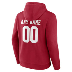 San Francisco 49ers Team Authentic Personalized Name & Number Pullover Hoodie - Scarlet for sale