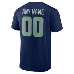 Seattle Seahawks Team Authentic Personalized Name & Number T-Shirt - College Navy cheap