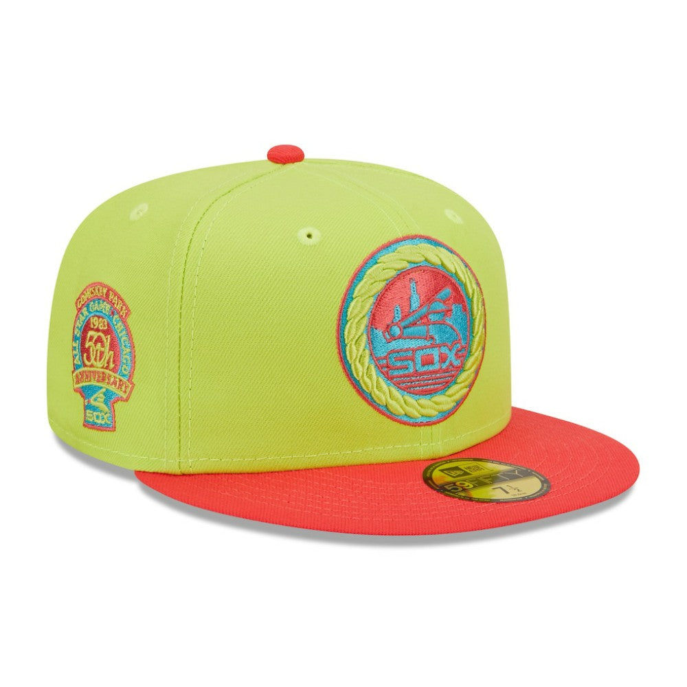 Chicago White Sox 1983 MLB All-Star Game Cyber Highlighter 59FIFTY Fitted Hat Green/Red