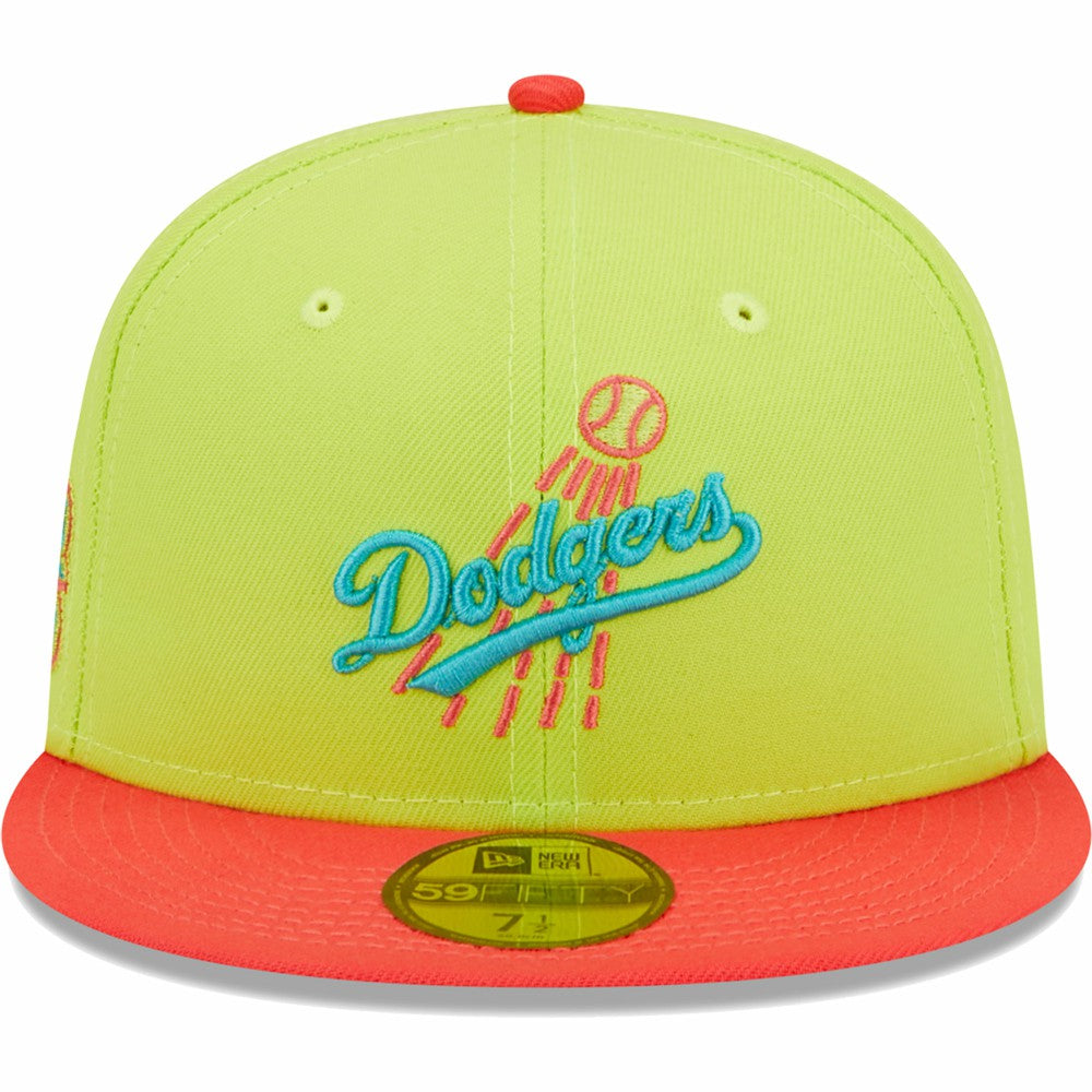 Los Angeles Dodgers Cyber Highlighter 59FIFTY Fitted Hat Green/Red