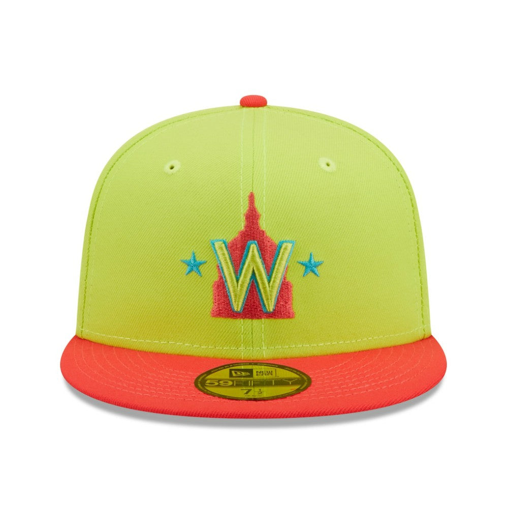 Washington Nationals 2008 Inaugural Season Cyber Highlighter 59FIFTY Fitted Hat Green/Red