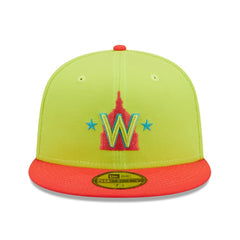 Washington Nationals 2008 Inaugural Season Cyber Highlighter 59FIFTY Fitted Hat Green/Red