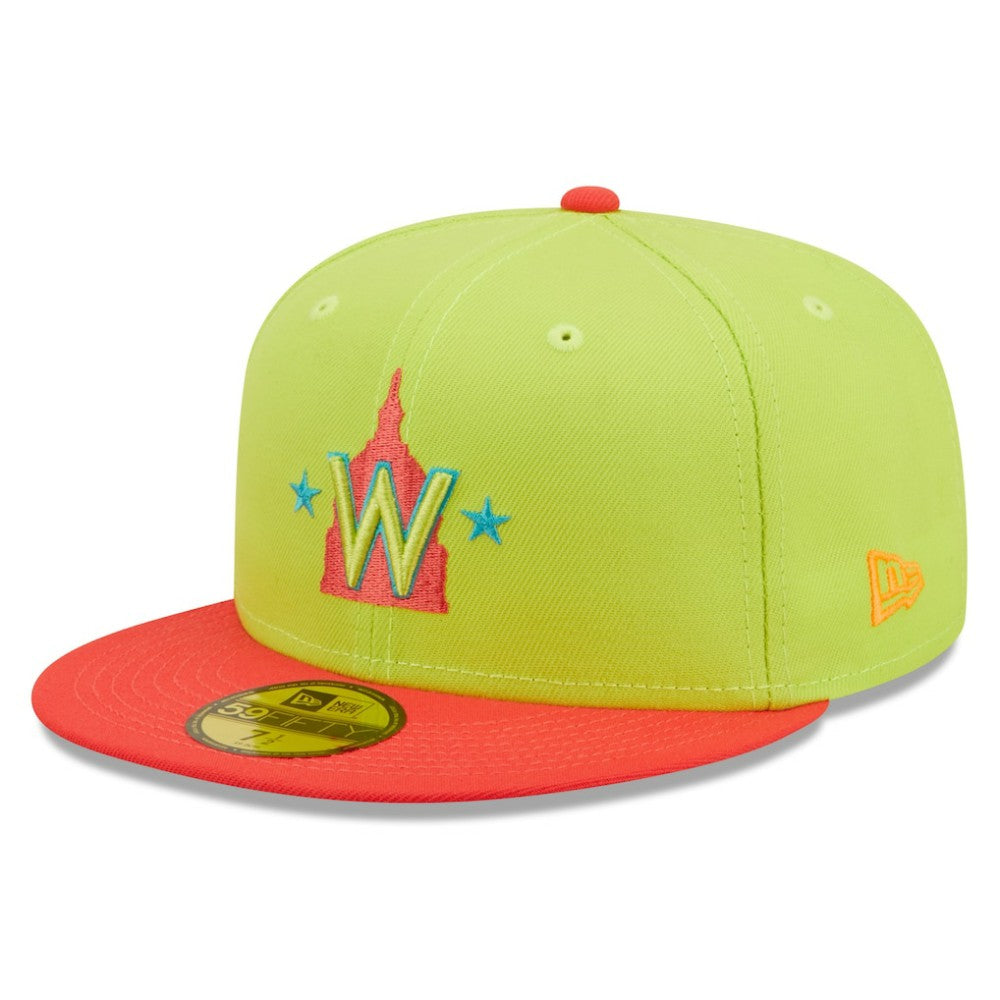 Washington Nationals 2008 Inaugural Season Cyber Highlighter 59FIFTY Fitted Hat Green/Red