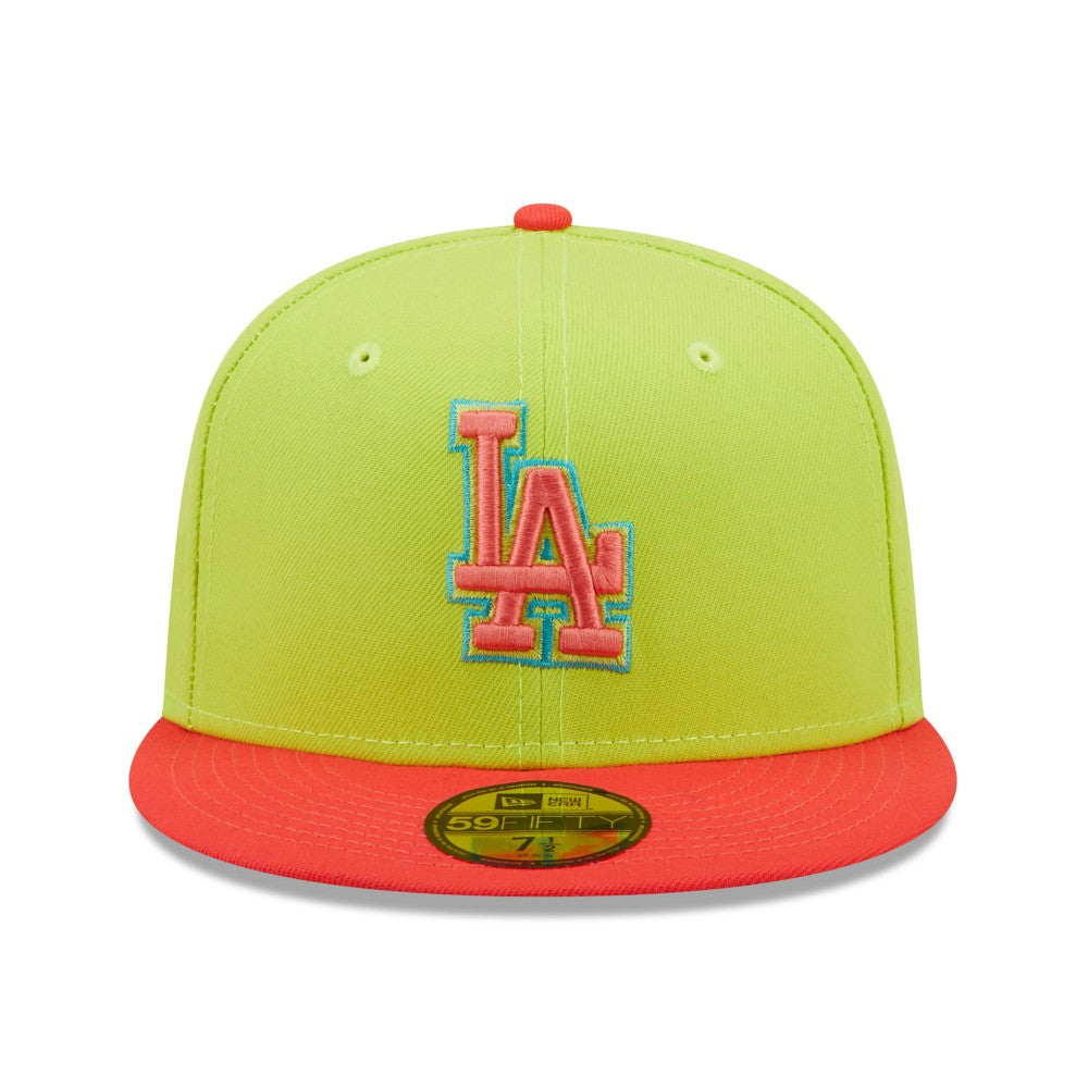 Los Angeles Dodgers Cyber Highlighter 59FIFTY Fitted Hat Green/Red