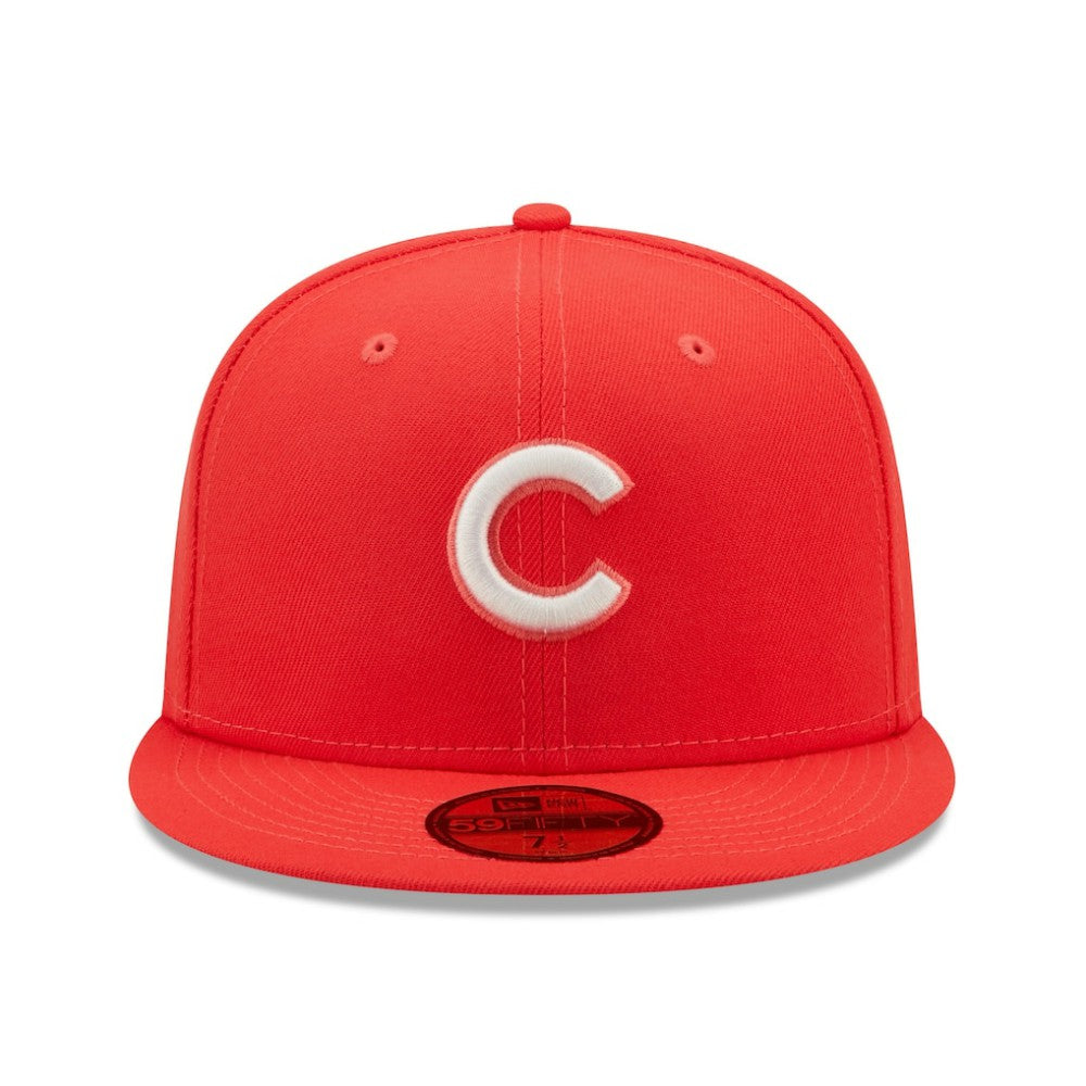 Chicago Cubs Lava Highlighter Logo 59FIFTY Fitted Hat Red