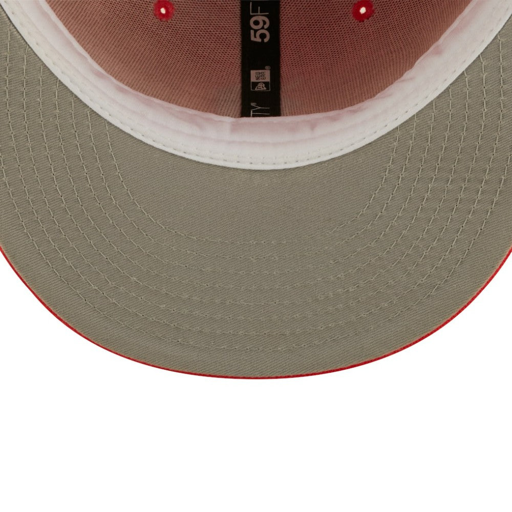 Chicago Cubs Lava Highlighter Logo 59FIFTY Fitted Hat Red