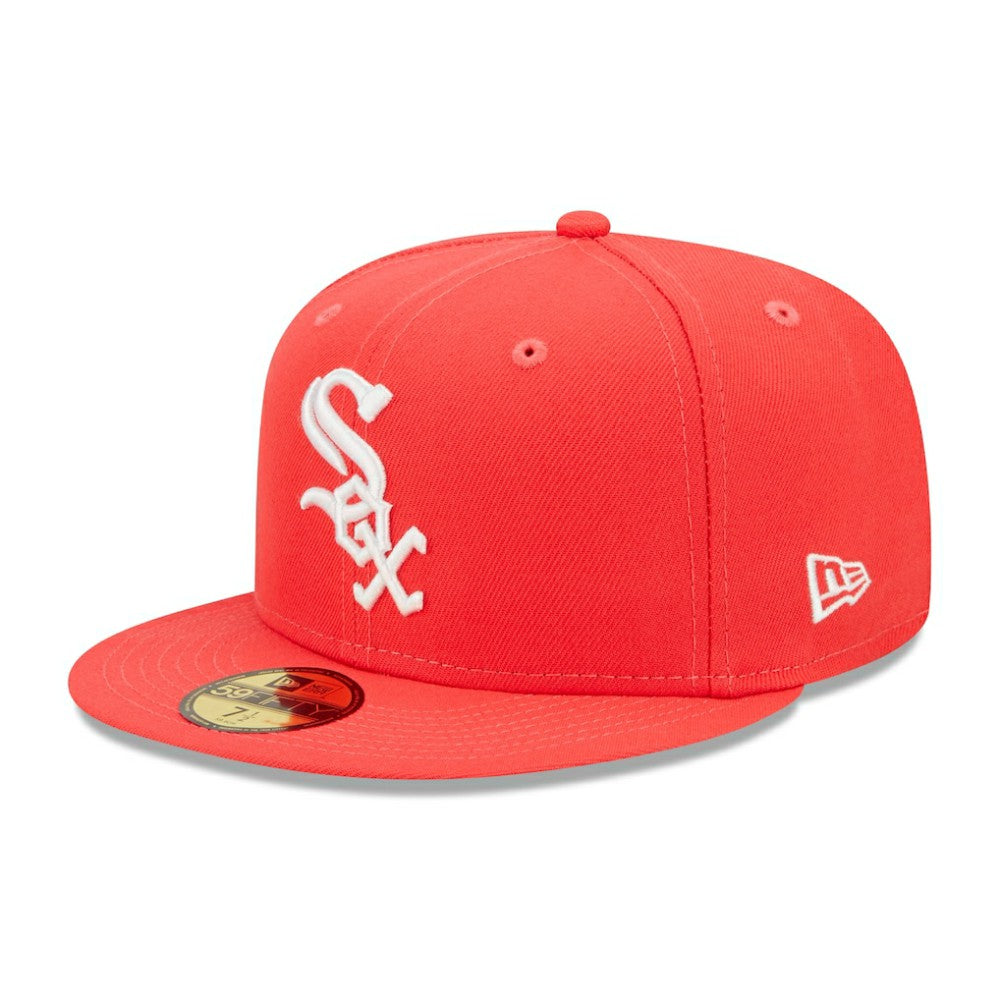 Chicago White Sox Lava Highlighter Logo 59FIFTY Fitted Hat Red