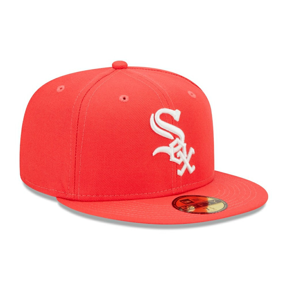 Chicago White Sox Lava Highlighter Logo 59FIFTY Fitted Hat Red