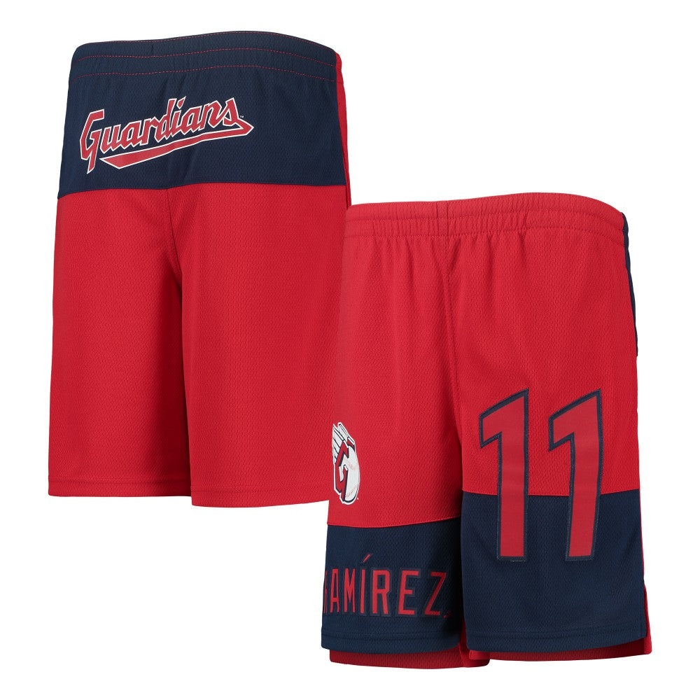 Jose Ramirez Cleveland Guardians Youth Pandemonium Name & Number Shorts Red