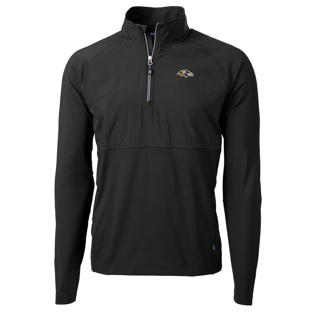 Baltimore Ravens Cutter & Buck Adapt Eco Knit Hybrid Recycled Quarter-Zip Raglan Jacket - Black cheap