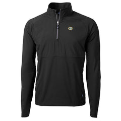 Green Bay Packers Cutter & Buck Adapt Eco Knit Hybrid Recycled Quarter-Zip Raglan Jacket - Black outlet