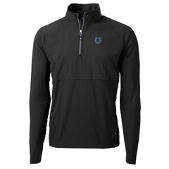 Indianapolis Colts Cutter & Buck Adapt Eco Knit Hybrid Recycled Quarter-Zip Raglan Jacket - Black on sale