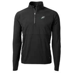 Philadelphia Eagles Cutter & Buck Adapt Eco Knit Hybrid Recycled Quarter-Zip Raglan Jacket - Black sale