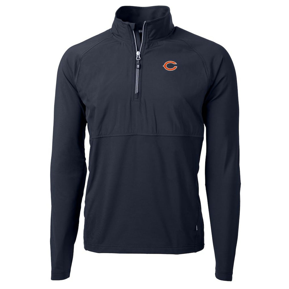 Chicago Bears Cutter & Buck Adapt Eco Knit Hybrid Recycled Quarter-Zip Raglan Jacket - Navy on sale