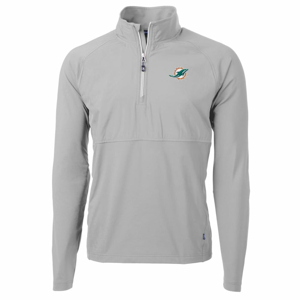 Miami Dolphins Cutter & Buck Adapt Eco Knit Hybrid Recycled Quarter-Zip Raglan Jacket - Gray online